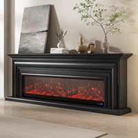 Meuble TV avec foyer électrique, style français personnalisé, cheminée décorative avec chauffage, insert de flamme simulée pour usage domestique