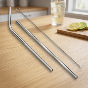 <b>Metal</b> Drinking <b>Straws</b> Reusable Cocktail Bar Accessories Minimalist Style 3 Pack - Product Image 3