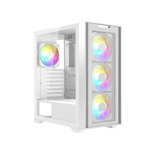 Tuyệt đẹp trắng hợp kim nhôm Iran lưới và kính cường lực máy tính PC Trường hợp với kính cường lực, trường hợp chơi game cho game thủ - Product Image 1