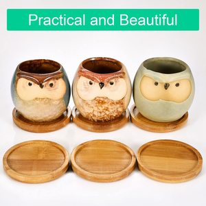 Offre Spéciale Haute Qualité Mini Plateaux Bambou Rond Plante Soucoupe Palette Bois <span class=keywords><strong>Pot</strong></span> <span class=keywords><strong>De</strong></span> Fleurs Supporter Porte-Tasse - Product Image 3