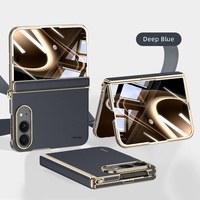 Casing Bisnis Trendy Starlight dengan Pelindung Layar Terintegrasi Tekstur Nappa Magnetik Cocok untuk iPhone Duo
