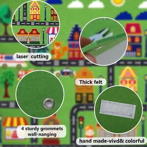 Estera de juego de fieltro para niños pequeños, juegos de pista, mapa de carretera, juegos de Historia de tablero para niños pequeños, educativo - Product Image 2