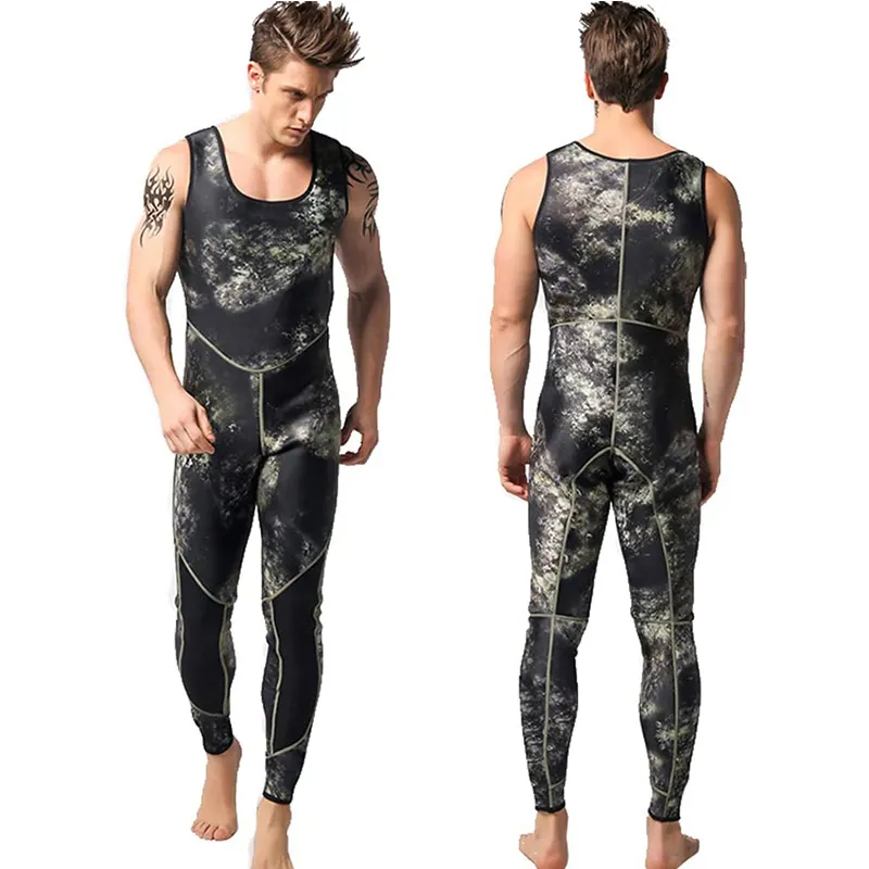 कस्टम Camo सीआर neoprene खुला सेल 2 टुकड़े spearfishing गीला सूट Wetsuit 3mm Spearfishing सूट