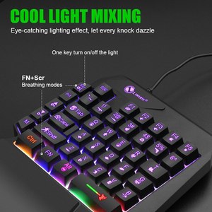LIMEIDE Single Hand <b>Mini</b> Wired Keyboard 35 Keys RGB Backlit Ultra Thin Programmable Gaming Keyboard For <b>Laptop</b> Desktop - Product Image 5