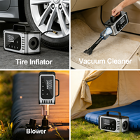 8-IN-1 Car Jump Starter with Air Compressor 3000A Fast Charging Power Bank Digital Screen Tire Inflator Vacuum Cleaner