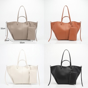 Tendenze Moda Borsa Tote da <span class=keywords><strong>Donna</strong></span> in Vera Pelle di Grande Capienza Set da 2 Pezzi con Pochette Rimovibile Borsa a Spalla Oversize da <span class=keywords><strong>Donna</strong></span> - Product Image 2