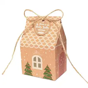 china suppliers custom design packaging kraft paper creative house shape for christmas decoration gift