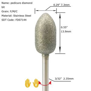 Big pear round edge cilindrico podologia pedicure footcare diamond rotary bur per rimozione della pelle morta - Product Image 4