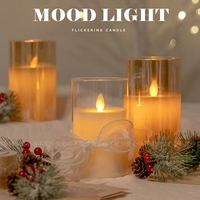KSWING Sans Flamme Intérieur LED Bougie Lampe Télécommande Coeur Motif Cire Mobile Mèche Alimenté Par Batterie Mariages De Noël