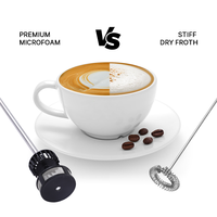 Mousseur à lait électrique portatif Everich Premium pour cuisine, mini, détachable, en acier inoxydable, puissant, pour café