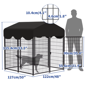 Jaula Plegable para Perros y Gatos, Estructura de Hierro con Recubrimiento en Polvo, Bandeja de Plástico, Transportín para Mascotas, Perros y Gatos Grandes/Gigantes, Uso en Interiores - Product Image 2