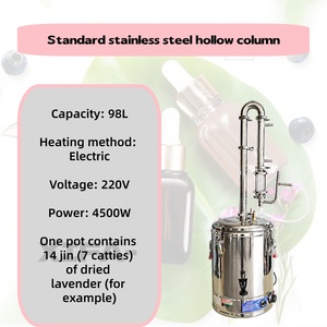 Unité de distillation à la vapeur commerciale 15-98L en acier inoxydable, extracteur d'huiles essentielles pour l'<span class=keywords><strong>huile</strong></span> de menthe poivrée et de feuille de cannelle, pour usine - Product Image 2