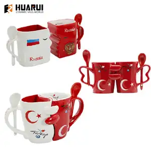 Tazza su ordinazione delle coppie della tazza di viaggio turistico del ricordo della turchia della fabbrica, tazze di ceramica stampate della turchia delle tazze di caffè