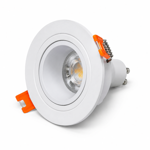 กรอบไฟสปอตไลท์ LED สีขาวทรงกลมแบบฝังพร้อมคลิปหนีบ ฝาครอบไฟภายในอาคาร ผิวขัดเงา สำหรับ GU10 MR16 - Product Image 2