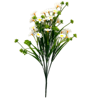 Karangan Bunga Daisy Evergreen Indoor Campuran Rumput Gandum Simulasi Dekorasi Pernikahan Natal Paskah untuk Meja