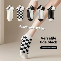 Chaussettes bateau fines mi-mollet pour femmes, motif dessin animé mignon, avec logo, taille unique, vente en gros d'usine, collection automne
