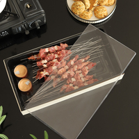 Boîte à sushi personnalisée en bois élégante de forme rectangulaire jetable avec couvercle transparent et insert