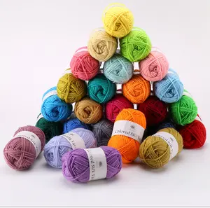 Fil de coton tissé à la main, m, 34 couleurs, 6 brins, fils crochetés, pull, écharpe, chapeaux, chaussures pour bébé, fil crocheté à la main