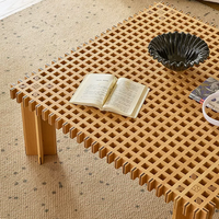 Table basse en bois japonaise, design carré classique, tables centrales durables, tables basses pour salon