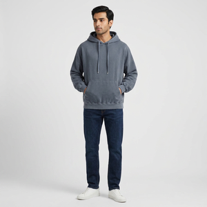 Sweat à capuche personnalisé lavé à l'acide en détresse sweat à capuche surdimensionné épais blanc vintage grande taille sweat à capuche pour hommes - Product Image 1