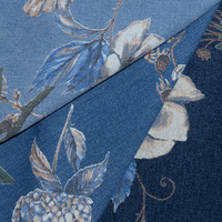 Tissu denim écologique teint en fil à motifs floraux, couleurs vives, pour robes, jupes, sacs, motifs personnalisés, 300M