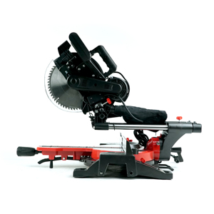 Sierra <span class=keywords><strong>ingletadora</strong></span> compuesta de doble cabezal con transmisión por correa, eléctrica, de grado industrial, de 255 mm y 1800 W, para madera, metal y proyectos de bricolaje, con láser. - Product Image 3