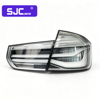 Aksesoris Mobil SJC untuk BMW Seri 3 F30 F35 M3 Lampu Belakang LED Modifikasi Lampu Belakang Bening dengan Latar Belakang Putih 2013-2017