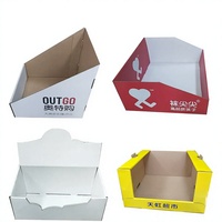 Boîte de présentation personnalisée en carton ondulé auto-érectible avec laminage mat, revêtement UV, recyclable, gaufrage et dorure à chaud pour magasin d'alimentation