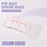 Sacs thermorétractables transparents en POF écologiques, film souple brillant/uni, taille personnalisée, trou de ventilation pour boîtes cadeaux, papeterie et livres