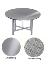 Table de banquet pliante ronde en acier inoxydable argenté pour événements et fêtes, idéale pour les mariages et optimise l'espace – Vente en gros