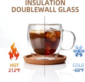 Tazas de Vidrio Transparentes de Doble Pared para Espresso Helado, 150 ml, 5 oz - Product Image 4