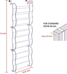 Easy Install Back Hanging <b>Storage</b> Organizer Over the Door Metal <b>Shoe</b> Display Rack <b>Space</b>-<b>saving</b> <b>Shoe</b> Rack - Product Image 2