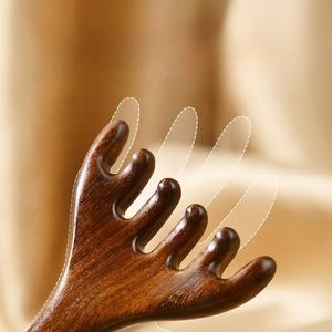 Peine Multifuncional de Bambú para Terapia Capilar y Eliminación de Piojos, Peine de Masaje <span class=keywords><strong>Meridiano</strong></span> de Seda Dorada y Sándalo Verde para Uso Doméstico y en Salones - Product Image 2