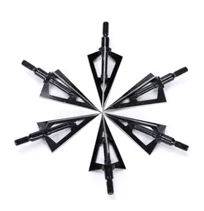 Arrows Hunting 3 Blades Hunting Broadheads 100 Grain Screw-in Arrow Heads Arrow Tips Compatible With Crossbow