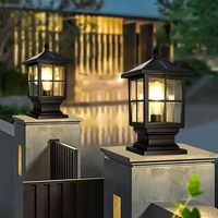 Lampe solaire LED d'extérieur pour jardin, étanche IP65, avec corps en aluminium et colonne en verre, lumière du jour 6000K, garantie 3 ans