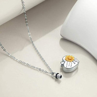 Collier Pendentif Spirale en Forme de Cœur Tournesol, Remplaçable, Vente en Gros, Bijou Cadeau pour Couple, Fête, Anniversaire