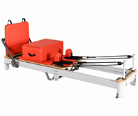 Reformer Pilates Aluminium Lipat Portabel Tahan Lama yang Dapat Disesuaikan untuk Latihan Yoga Profesional dengan Desain Klasik