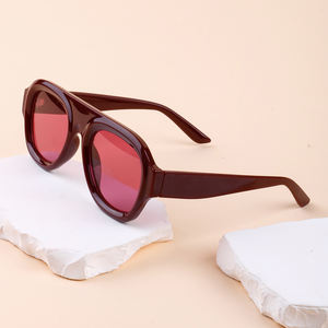 Finewell 3409ファッション高級カラフルフレームサングラス男性女性用特大シェードブランドデザインピンクサングラスカスタムロゴ - Product Image 4