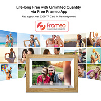 Marco de Fotos Digital Wifi Woden Frameo de 10.1 Pulgadas, Marcos Digitales Multicolor para Videos e Imágenes, con Carcasa de Madera