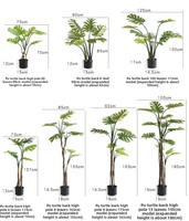 Plante artificielle Monstera Deliciosa en plastique, très réaliste, semi-mécanique, pour intérieur/extérieur, en pot