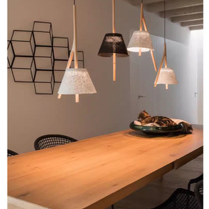 Nordic Style Creative Art Chandelier Modern Fabric Shade E27 60W Single Head Rectangle Pendant Light For Restaurant - Product Image 1