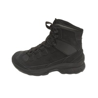 Bottes tactiques en cuir noir pour homme Esing, à lacets, semelle en caoutchouc, doublure en mesh respirante, hauteur genou, randonnée en plein air, logo imprimé en 3D