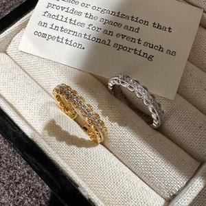 Anillo de Plata Pura S925 con Encaje, Elegante, Estilo Medieval Vintage, Microincrustaciones de Circonio, Estilo Francés de la Corte, Geométrico Animal - Product Image 1