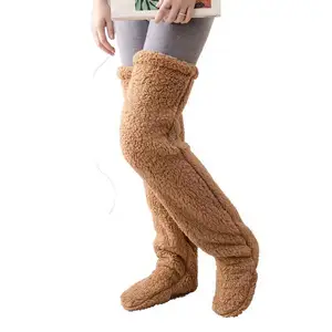 Chaussettes floues pour femmes Chaussettes moelleuses super douces Cozy No Teddy Bear Floor Cuissardes Genouillères Chaussettes hautes