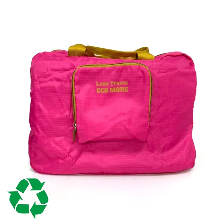GRS-Bolsa de transporte de tejido para mujer, bolsa de viaje plegable, respetuosa con el medio ambiente, respetuoso con el medio ambiente