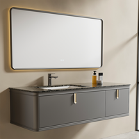 Meuble de salle de bain mural en MDF de style moderne, panneau peint, armoire avec miroir intelligent, fonction étanche, adapté aux maisons