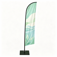 Drapeau publicitaire personnalisé robuste avec logo, sublimation par transfert thermique, 3x5FT, kit de base de mât pour salon professionnel et publicité extérieure
