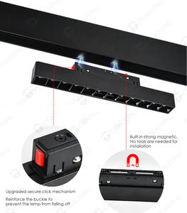Spot LED linéaire <span class=keywords><strong>Tuya</strong></span> 2.4G à intensité variable CCT 2700-6500K, encastré ou en saillie, système d'éclairage sur rail magnétique 48V - Product Image 4