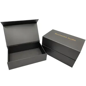 블랙 마그네틱 선물 상자 맞춤형 인쇄 로고 황금 스탬핑 단색 직사각형 판지 와인 상자