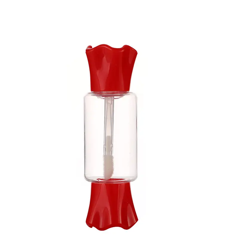 Recipiente de batom líquido personalizado de plástico para cosméticos em forma de doces, recipiente vazio para brilho labial, recipiente para batom